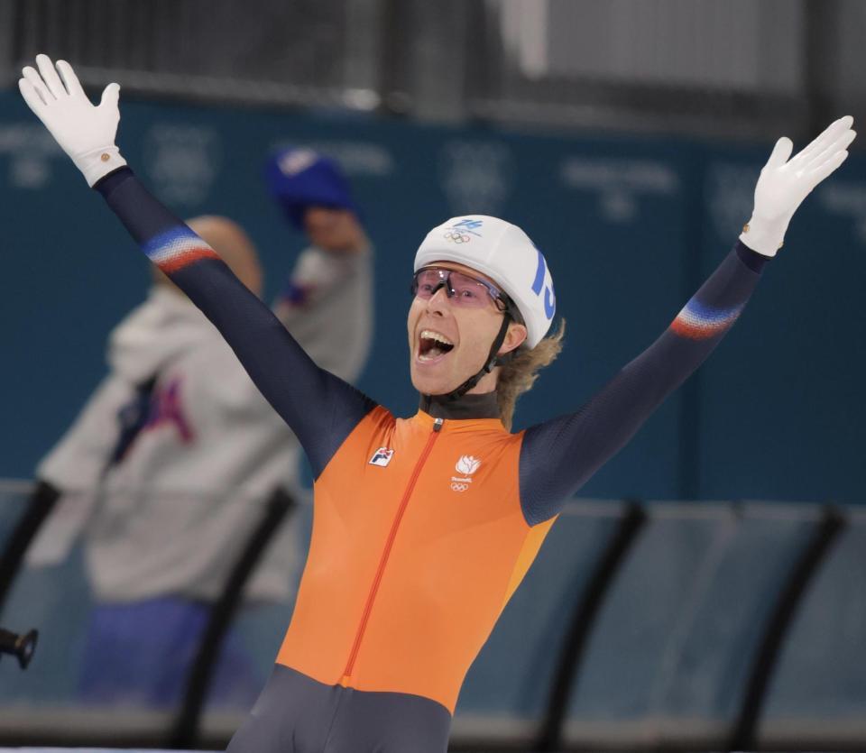 大逃げして金メダルに輝いたオランダのベルグスマ（撮影・吉澤敬太）