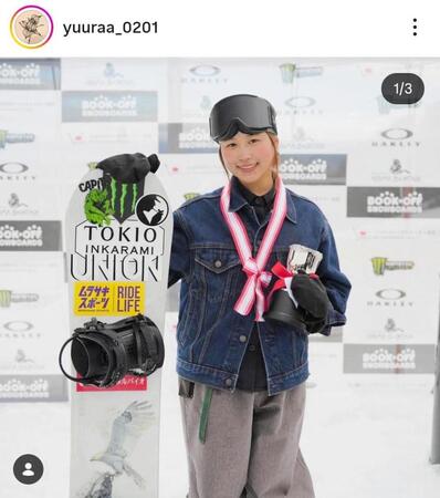 全日本スキー選手権優勝を報告した村瀬由徠のインスタグラム＠ｙｕｕｒａａ＿０２０１より 