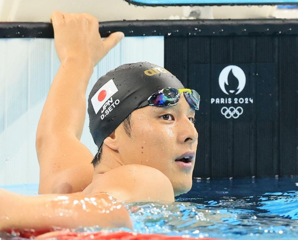 　予選を終えた瀬戸大也（撮影・吉澤敬太）