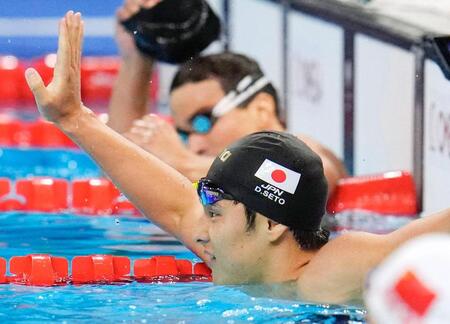 　男子２００メートル個人メドレー予選を終えた瀬戸大也。準決勝に進出した（共同）