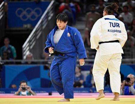 　女子７８キロ超級準々決勝でトルコ選手に敗れた素根輝（共同）