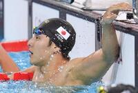 　男子２００メートル個人メドレー準決勝　レースを終えた瀬戸大也。決勝進出を決めた＝パリ郊外（共同）