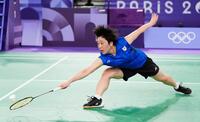 　女子シングルス準々決勝で韓国選手と対戦する山口茜（共同）