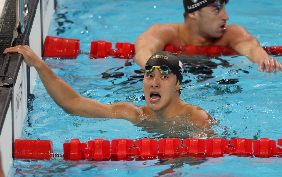 　男子２００メートル個人メドレー決勝で７位に終わった瀬戸大也（撮影・中田匡峻）