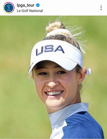 　パリ五輪でラウンドするネリー・コルダ。ＬＰＧＡのインスタグラム（ｌｐｇａ＿ｔｏｕｒ）より