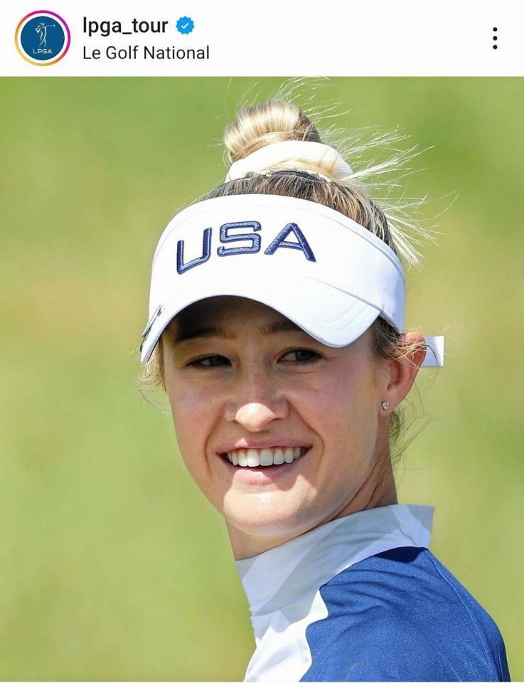 　パリ五輪でラウンドするネリー・コルダ。ＬＰＧＡのインスタグラム（ｌｐｇａ＿ｔｏｕｒ）より