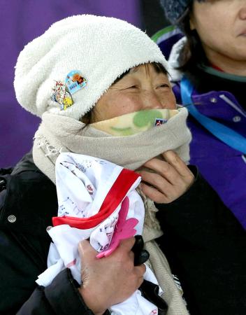 　応援にきた上村愛子の母・圭子さん