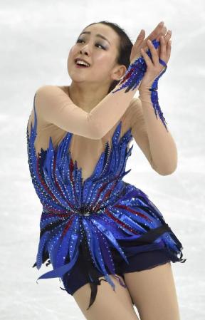 　ソチ冬季五輪のフィギュアスケート女子フリーで演技する浅田真央＝20日（共同）