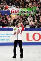 　ソチ五輪代表に選出され笑顔を見せる高橋大輔（撮影・飯室逸平）