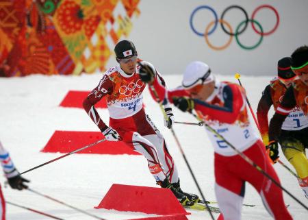 　渡部暁斗は懸命の滑りも期待されたメダルには届かず（撮影・飯室逸平）