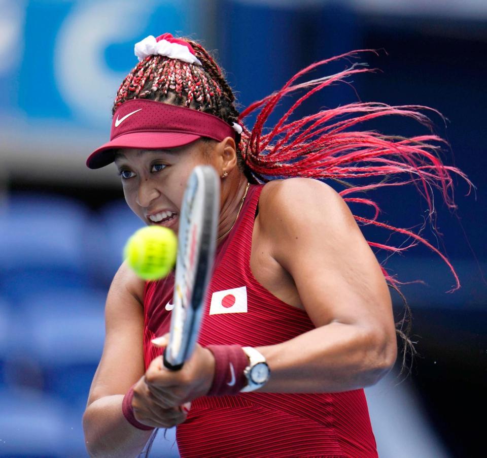 女子シングルス２回戦　大坂なおみのプレー＝有明テニスの森公園