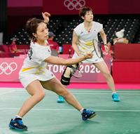 準々決勝で中国ペアと対戦する福島由紀（左）、広田彩花組