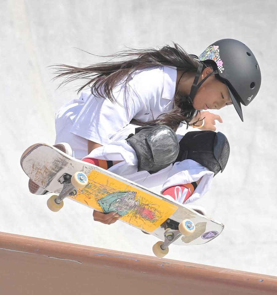 スケボー女子 史上最年少１２歳の開心那が予選３位で通過 東京五輪 デイリースポーツ Online