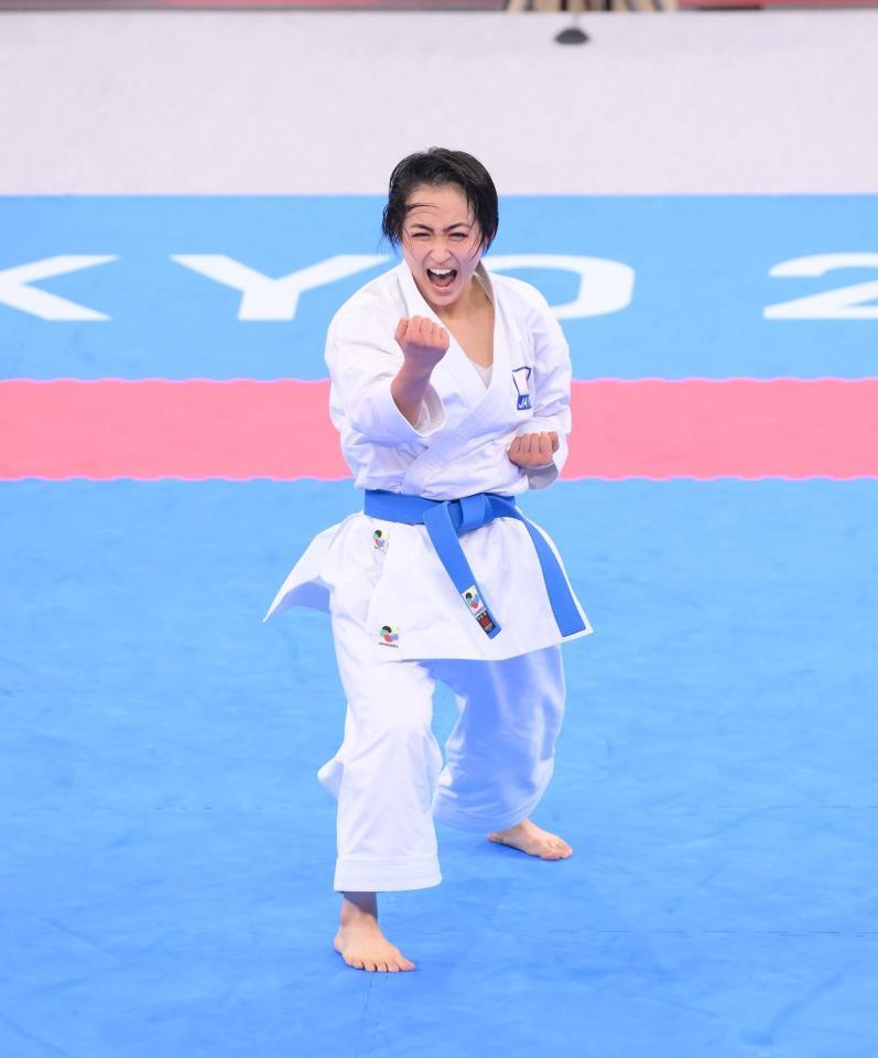 　決勝の清水希容の演武（撮影・堀内翔）