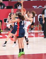 　第３Ｑ、攻め込む町田瑠唯（撮影・堀内翔）