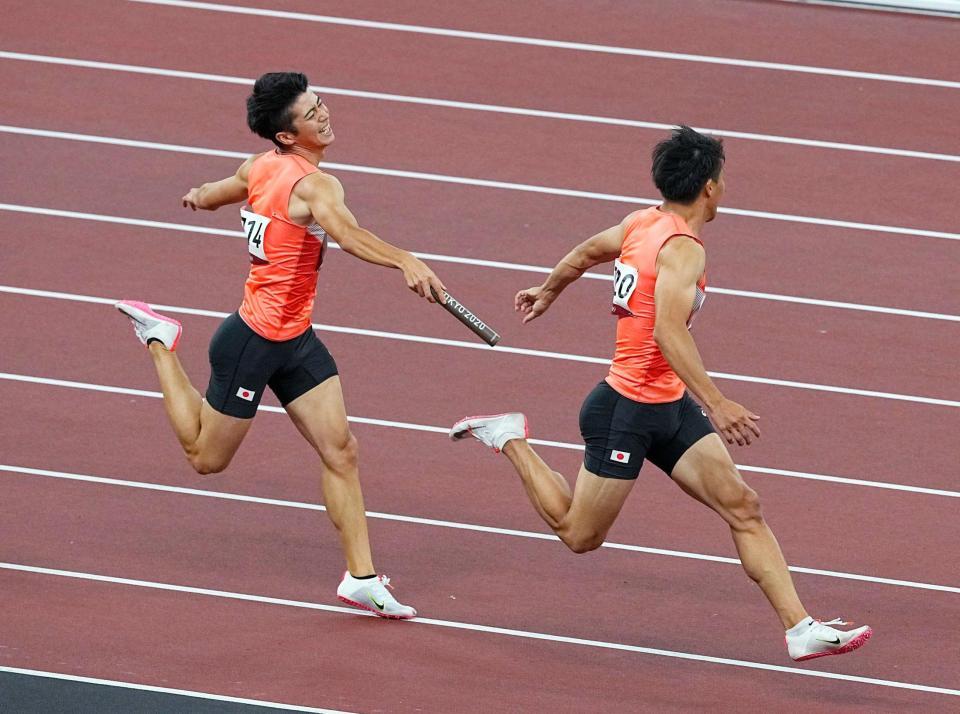 リレー侍 痛恨のバトンミス 山県 勝負にいった結果 メダル逃す 東京五輪 デイリースポーツ Online