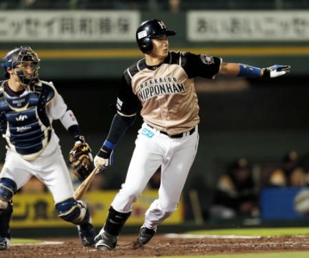 二刀流の大谷は投打両面でレベルアップ（４月１７日、オリックス‐日本ハム戦、撮影・坂部計介）