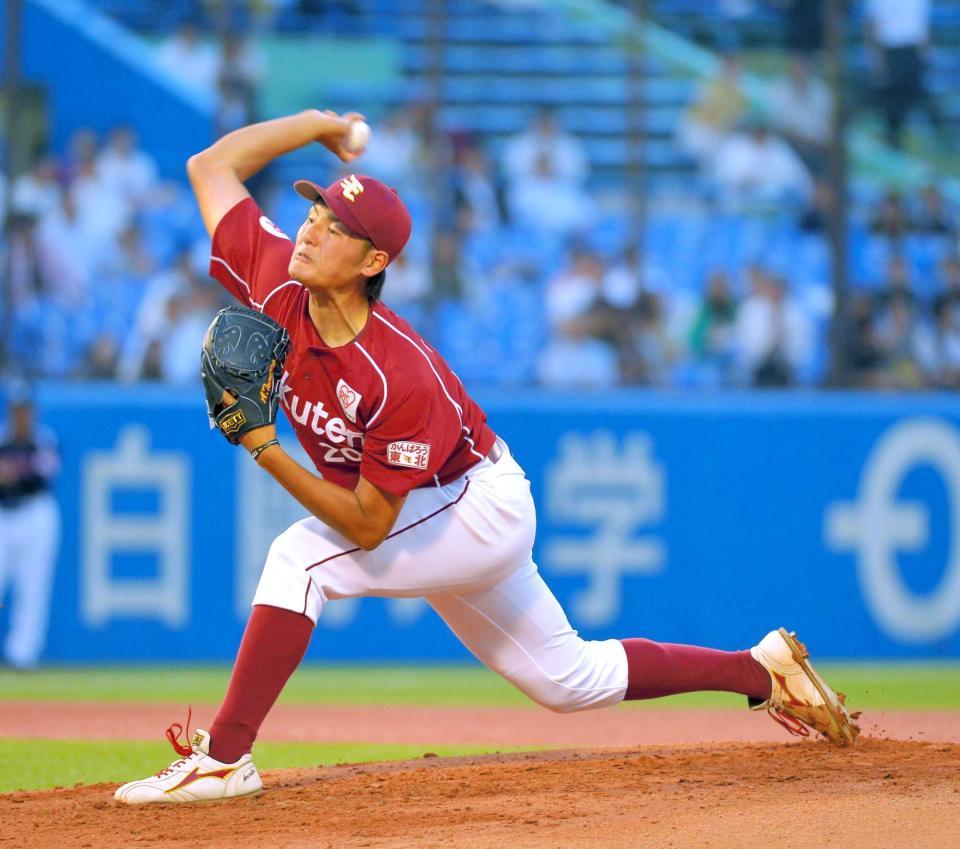 大学日本代表との壮行試合に先発した安楽（６月２９日、神宮）