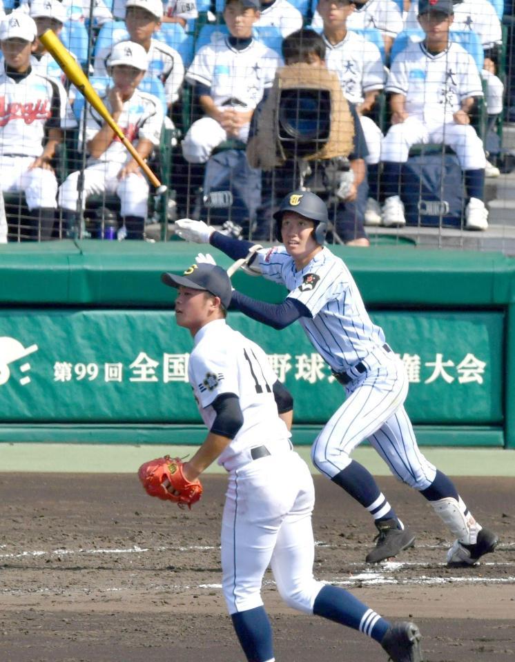 三本松との準々決勝で２ランを放った東海大菅生の２番打者・松井