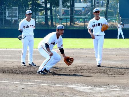 ノックを受ける巨人・岡本