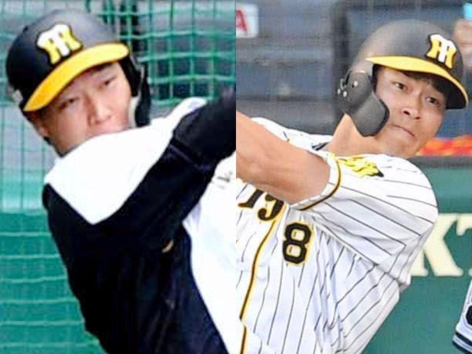 大山と佐藤輝（左から）