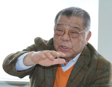 阪神・淡路大震災への思いを語る掛布雅之氏＝神戸市内のデイリースポーツ