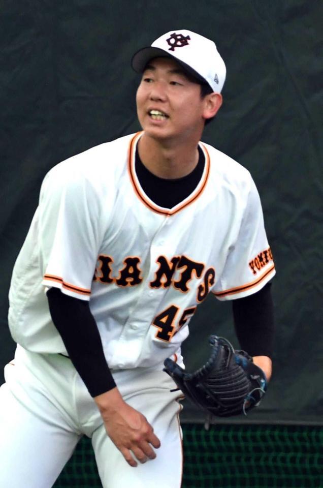 巨人時代の畠世周（２０２２年２月１９日撮影）
