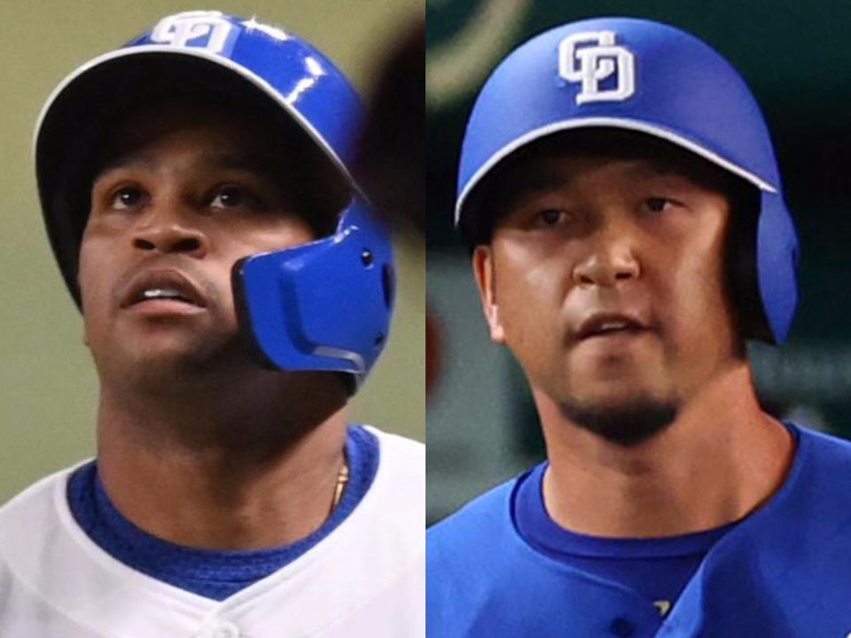 　ビシエド（左）と中島