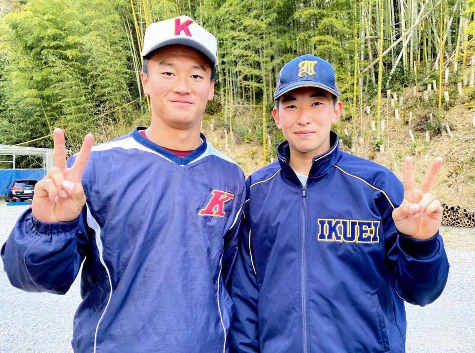 　高校時代の森木（左）と伊藤樹（森木提供）