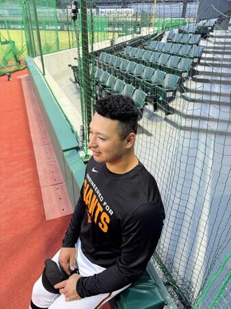 ご自慢のヘアスタイルを見せてくれた巨人・藤井