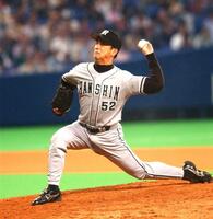 阪神移籍後初勝利を挙げた柴田佳主也＝２００３年４月２２日、ナゴヤドーム