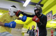 　スパーを公開する井岡一翔（撮影・石湯恒介）