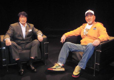 　サムライＴＶの番組収録で対談した小橋建太氏（左）と武藤敬司