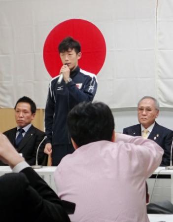 ＡＰＢ挑戦を表明した清水聡＝味の素ナショナルトレーニングセンター