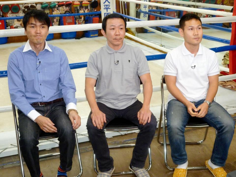 田中恒成の試合予想を行った（左から）飯田覚士、星野敬太郎、高山勝成