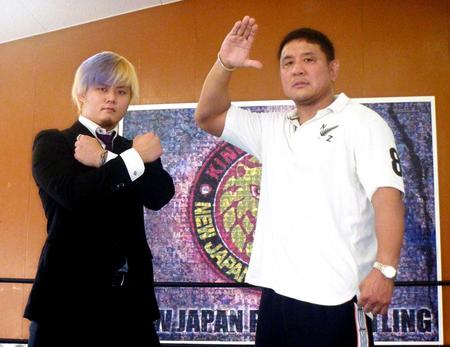 　橋本真也復活祭で対戦する橋本大地（左）と永田裕志