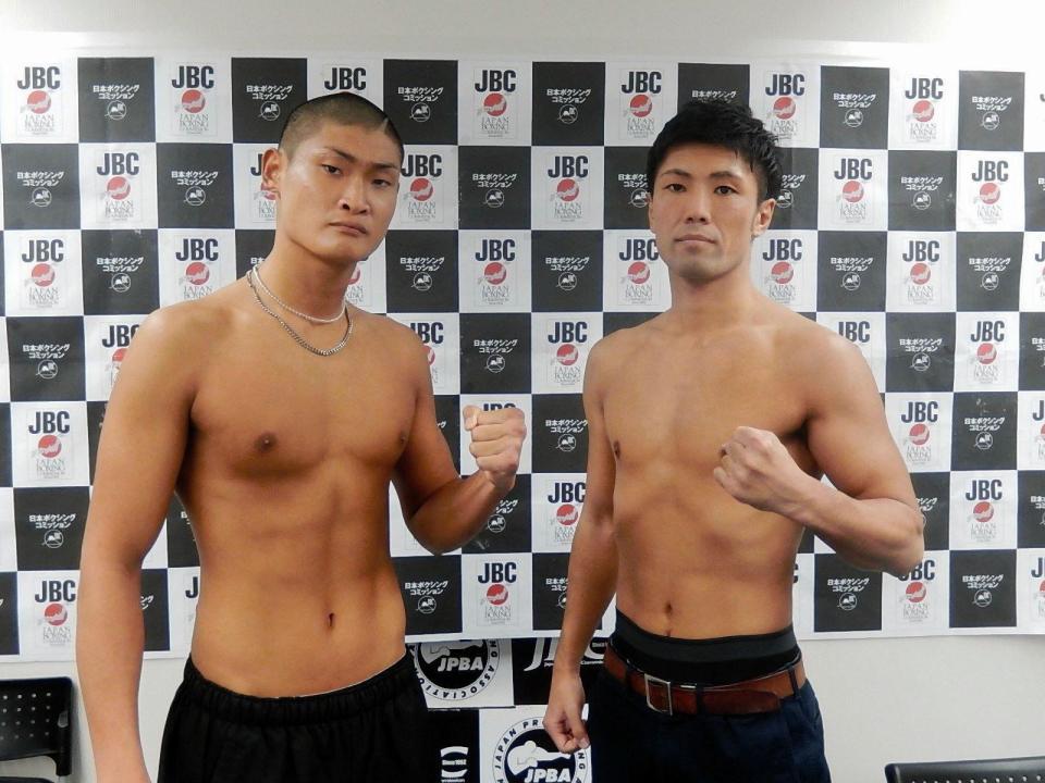 　王者・柴田明雄（右）と前原大尊康輝