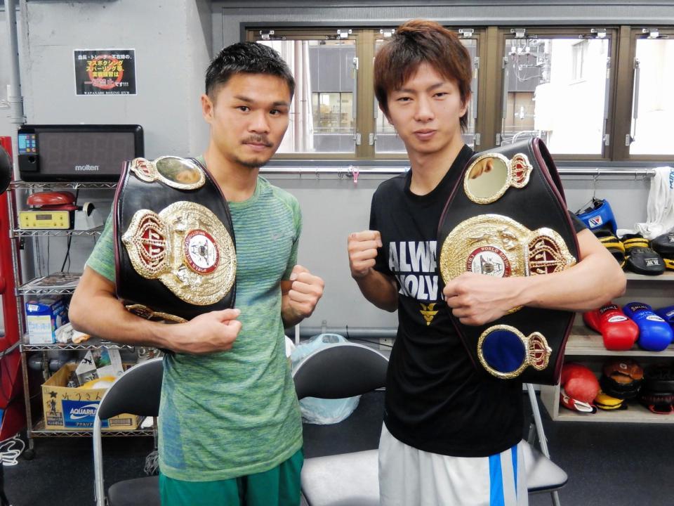 　練習を公開した河野（左）と田口