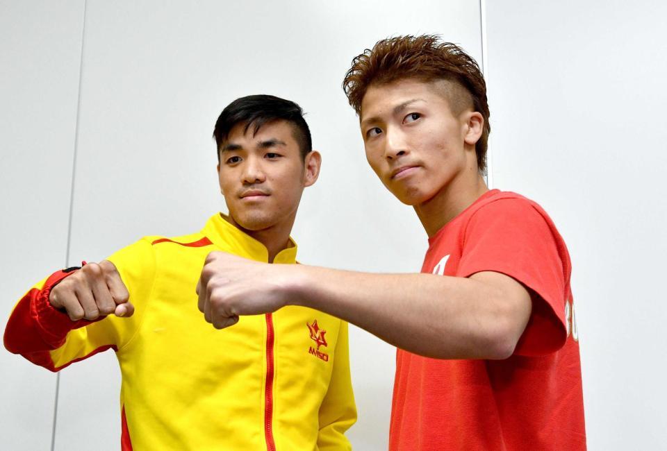 　予備検診をパスした井上尚弥（右）と挑戦者・ペッチバンボーン