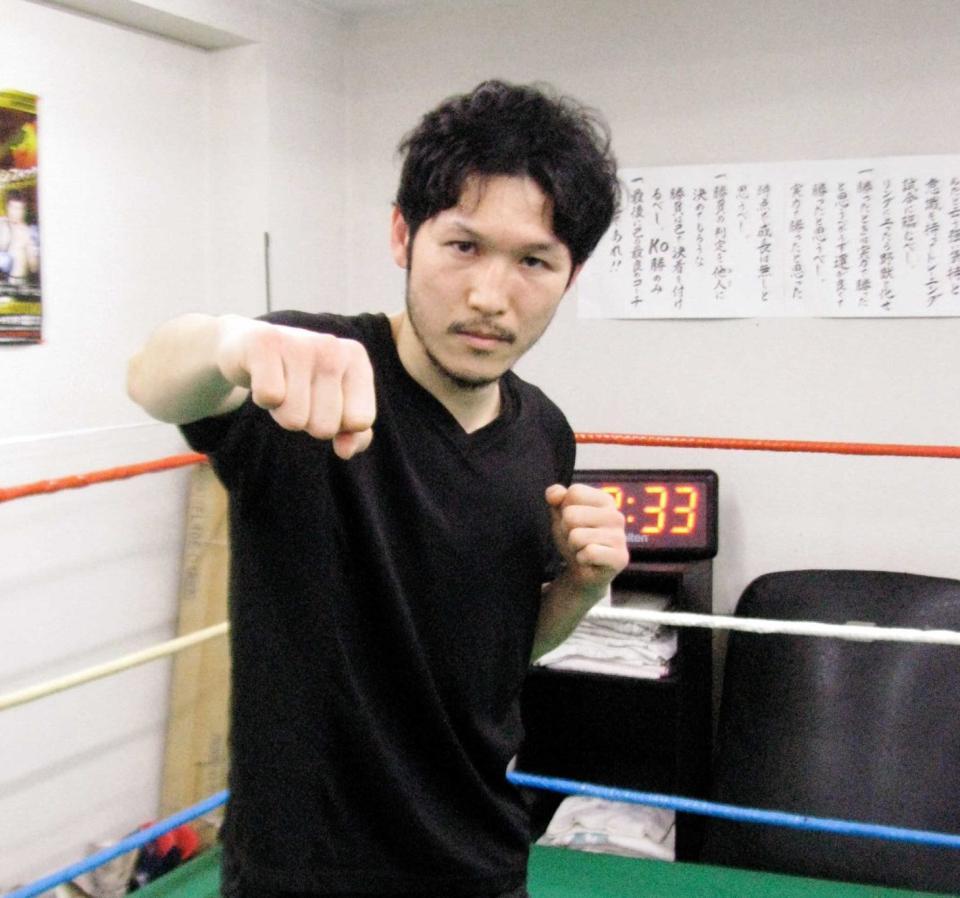 　地元でのタイトルマッチに気合十分の板垣幸司