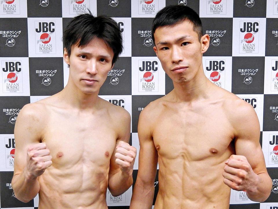 　計量を終えた中川（左）と船井