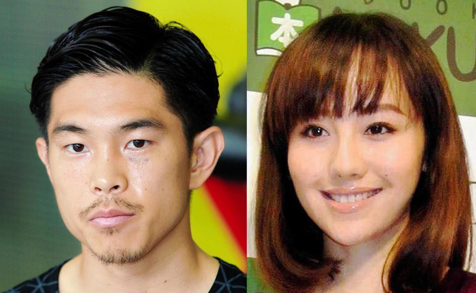 　井岡一翔（左）と谷村奈南