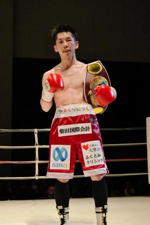 ６回ＫＯ勝利で初防衛に成功した坂本真宏