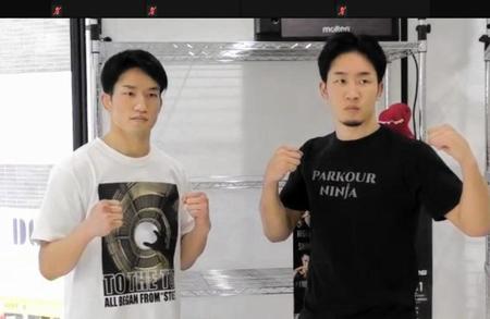 大みそかに向けて、オンライン上で取材に応じた朝倉海（左）と朝倉未来