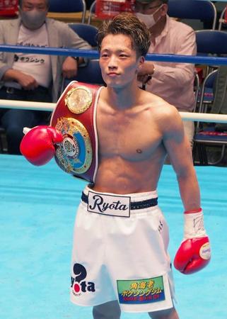 　初防衛に成功した山内涼太