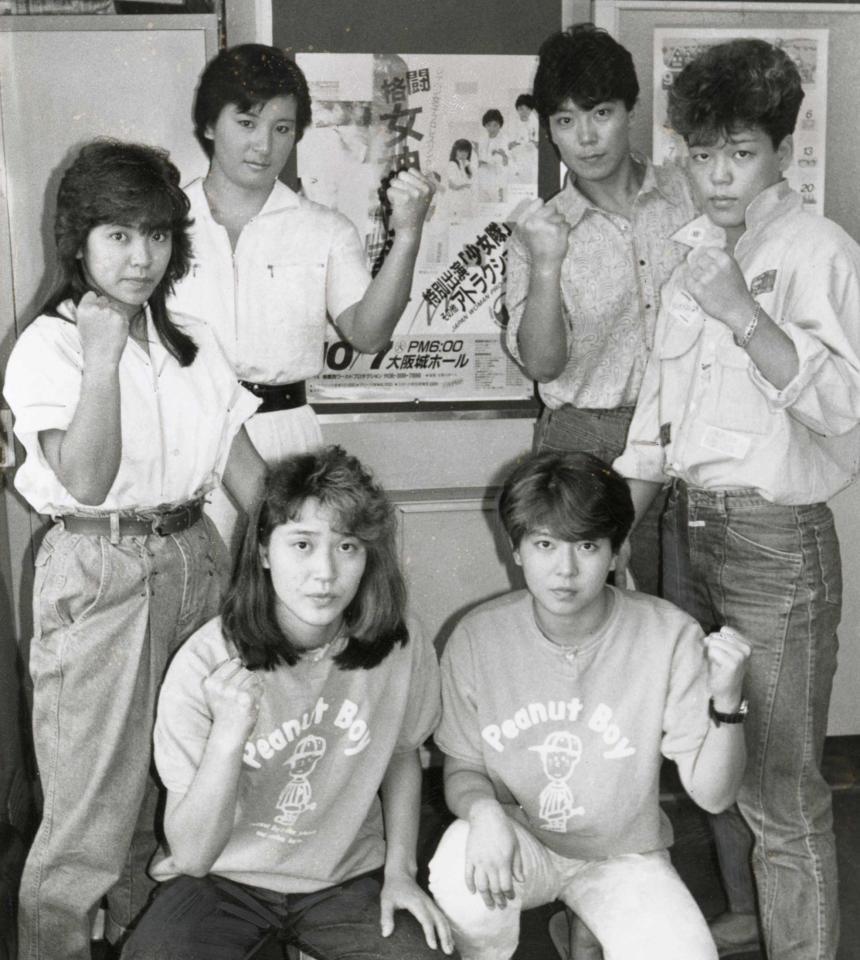 　ジャパン女子プロレス時代の（左から）風間ルミさん、ナンシー久美、ジャッキー佐藤、神取忍＝８６年