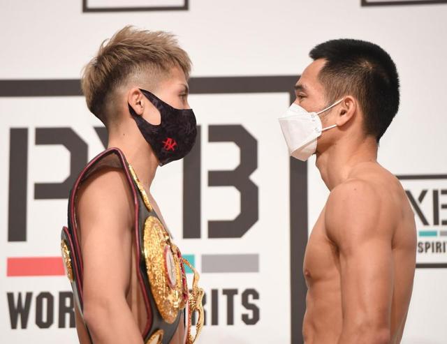 井上尚弥 リミットジャストで計量一発クリア 挑戦者と19秒間フェース