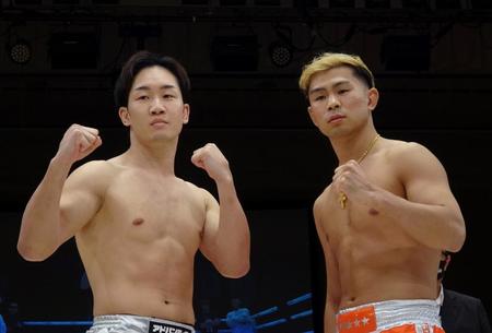 　「ＦＩＧＨＴ　ＣＬＵＢ」公開計量に臨んだ朝倉未来（左）とＹＡ－ＭＡＮ