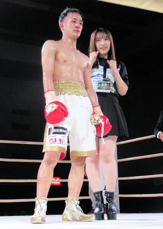 　グリーンツダジム応援アンバサダー・元ＮＭＢ山崎亜美瑠と勝利した橋本陸