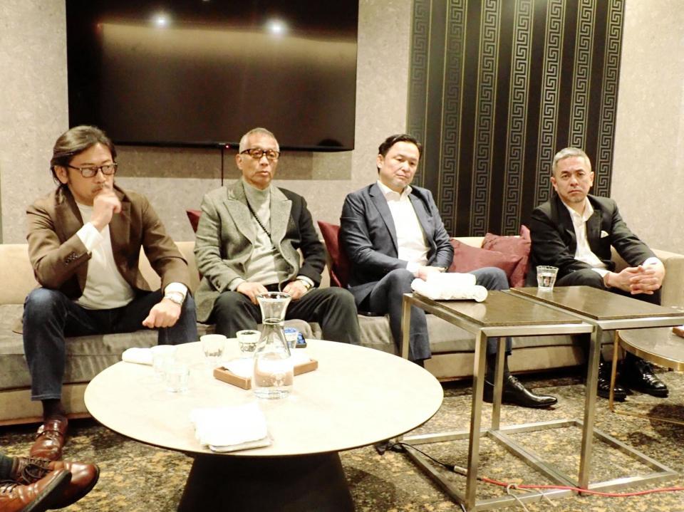 　ランチミーティングを開催した（左から）カルロス菊田氏、石井和義氏、伊藤隆氏、宮田充氏